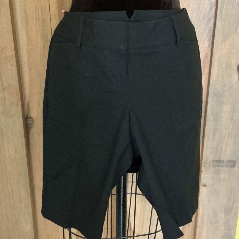 Express Black Pencil Skirt with Front Notch